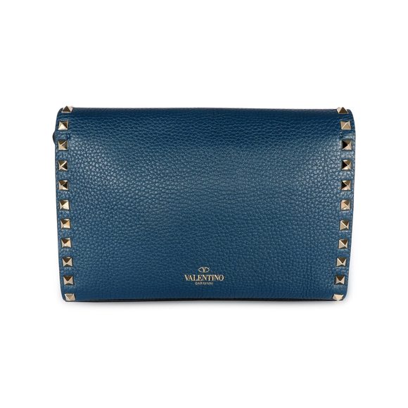 Valentino Navy Grainy Calfskin Rockstud Medium Crossbody Bag - Picture 3 of 7